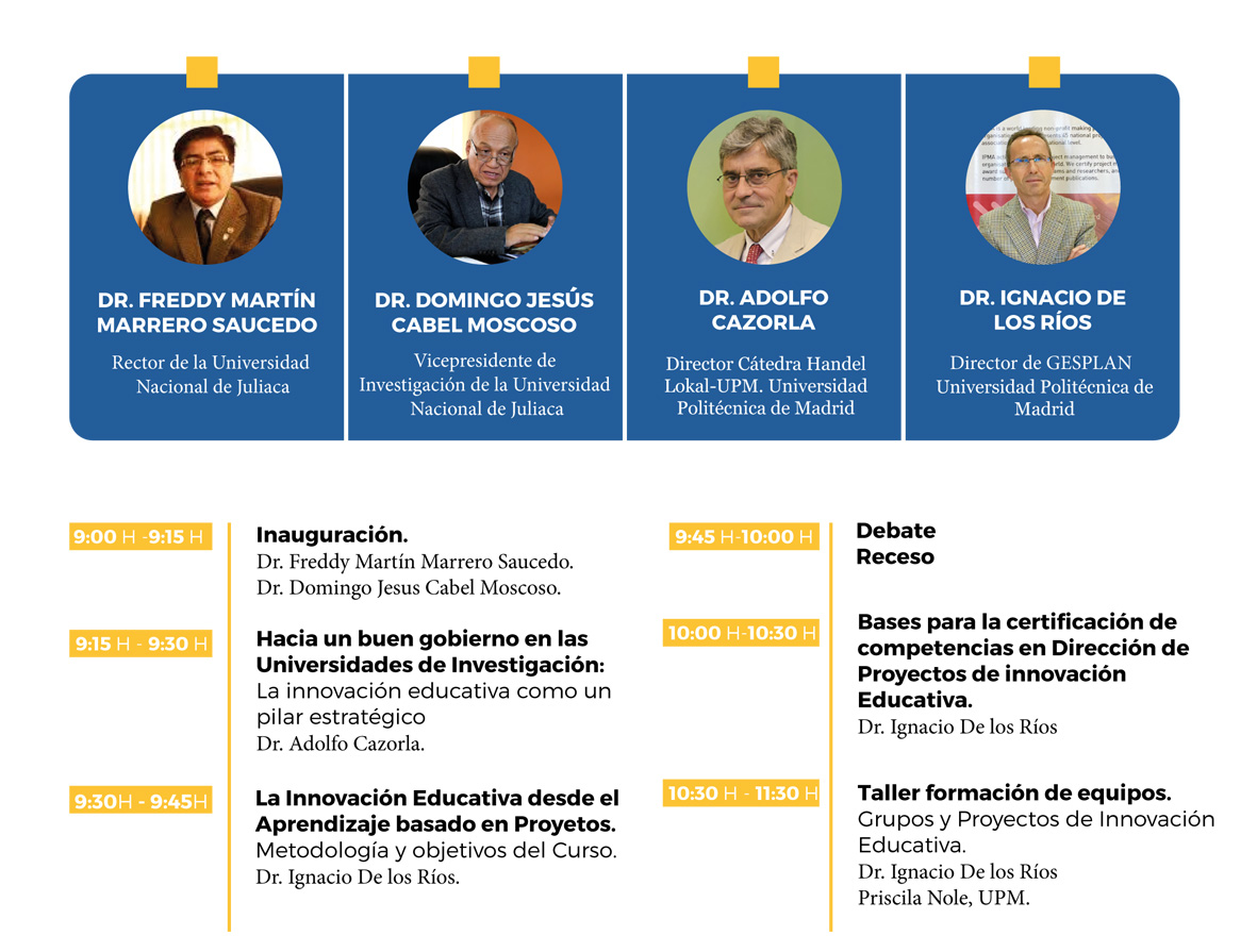 Agenda Acto Inaugural del curso - Ponentes